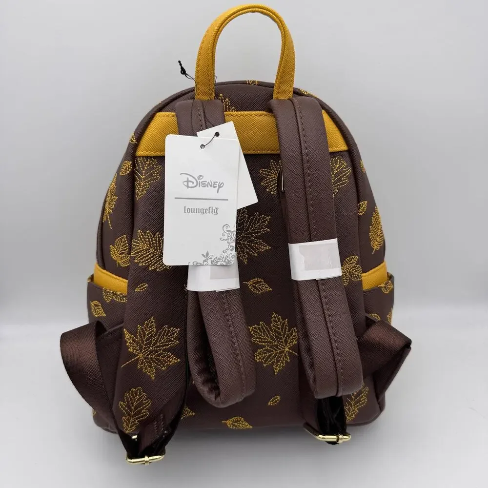 Loungefly Disney Winnie The Pooh Autumn Mini Backpack Bag Brown Yellow NEW RARE